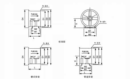 t35-11型轴流风机外形及安装尺寸型轴流风机外形及安装尺寸